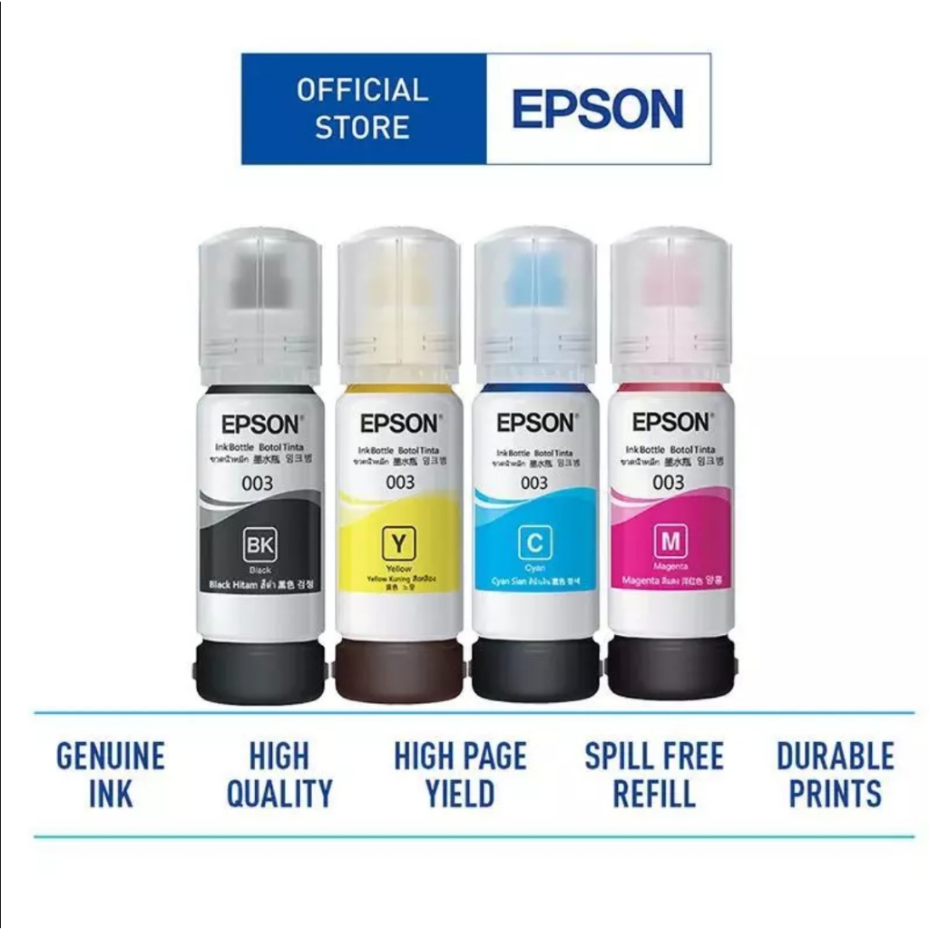 หมึก Epson 003 แท้💯% Epson L3110 / L3150 / L5190/L3210/L3216/L3250/L3256/L5290/L5296（สามารถออกใบเสร็จได้）