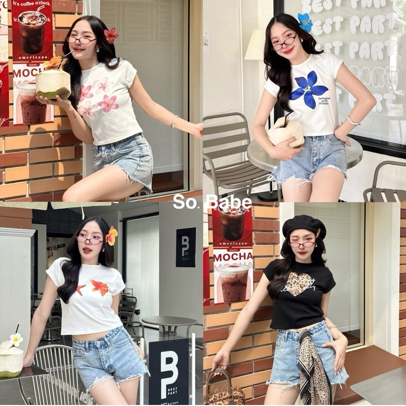 So.Babe เสื้อยืดทรง Baby Tee รวมลายน่ารักสุดฮิต