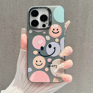 รูปแบบรอยยิ้มน่ารัก สำหรับ IPhone 13 12 7Plus 14 15 11 16 Pro Max 8Plus XR XS Max SE เคสไอโฟน11 เคสไอโฟน13 เคสแข็งคุณภาพ