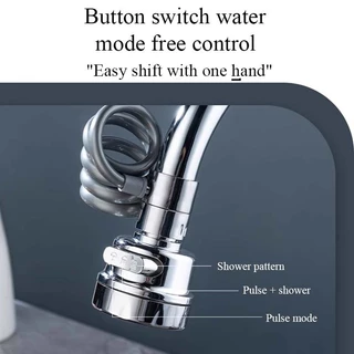 🏠 Universal Faucet Kitchen 3 Mode Gadgets Faucet 360° หมุนกรองขยายหลอดฝักบัวประหยัดน้ําแตะอุปกรณ์ครัว