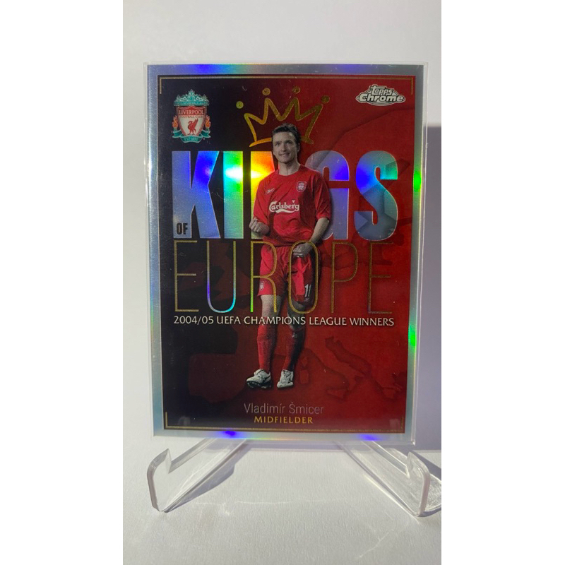 การ์ดนักฟุตบอล LIVERPOOL TOPPS CHROME 2024, KINGSof  EUROPE, Smicer, Ian Rush, Souness, Keegan, Dalg