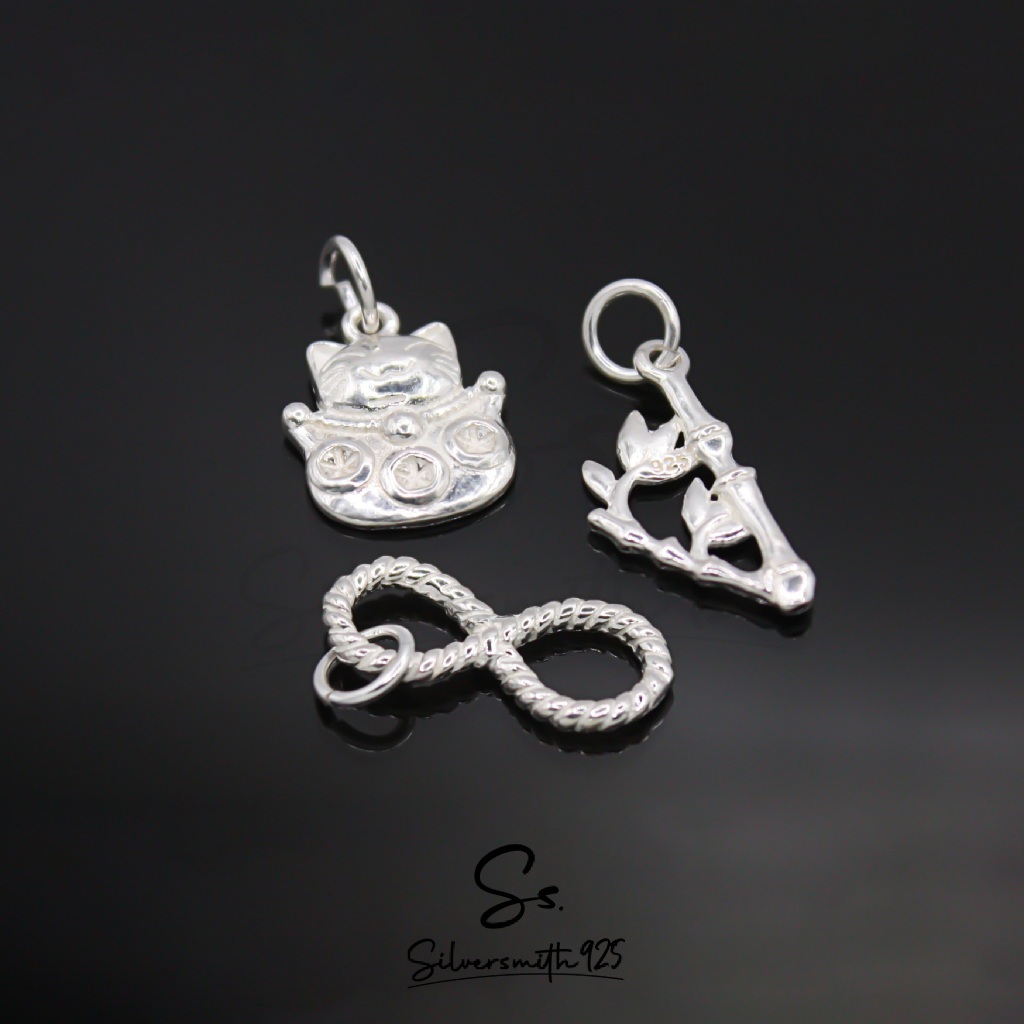 จี้รูปแมวกวัก จี้Infinity จี้รูปกอไผ่ จี้เงินแท้92.5%