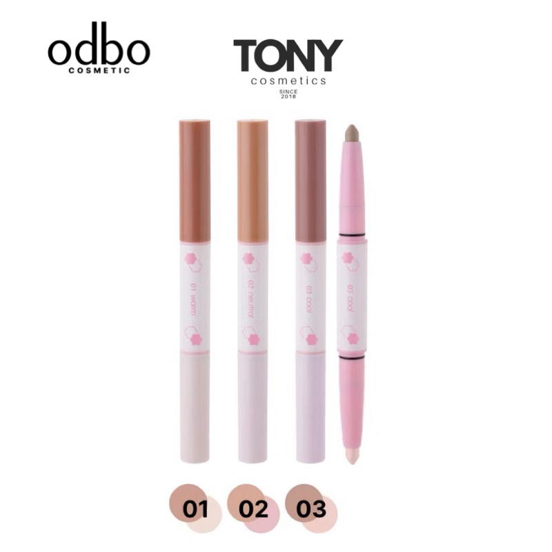 Odbo Contour x Highlight Duo Stick โอดีบีโอ คอนทรัว ไฮไลท์ ดูโอ้สติ๊ก กรอบหน้าชัดในแท่งเดียว OD4013 – โปรปัง