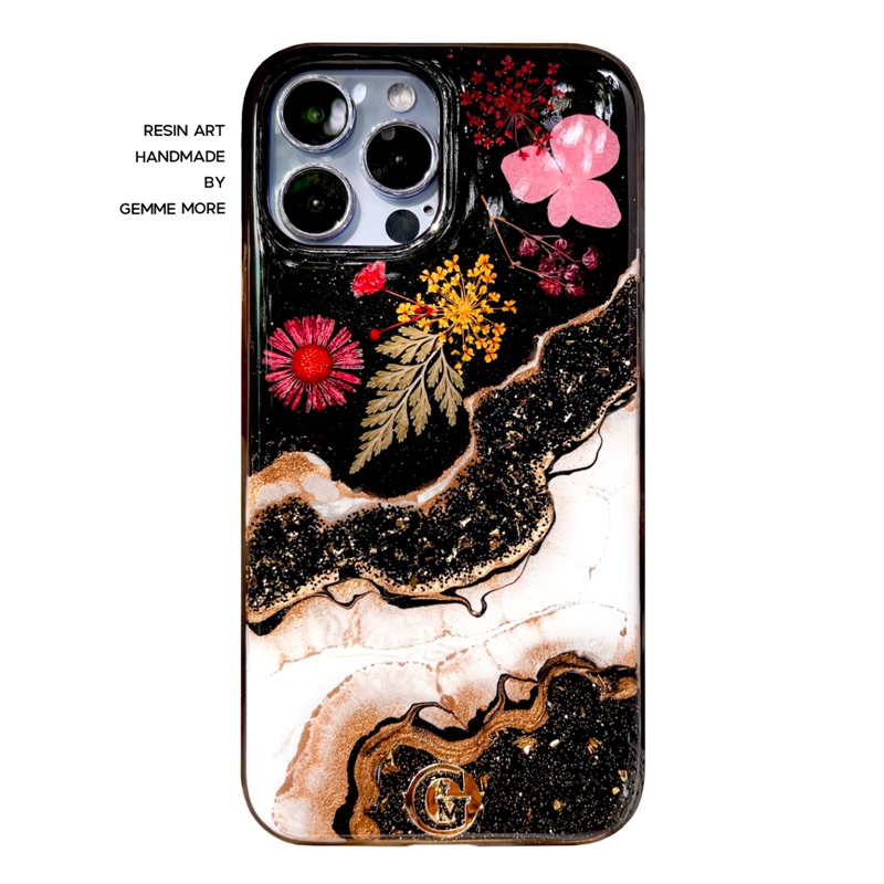 Black Flower Signature - Gemme More - เคสไอโฟน เคสซัมซุง เคสกันเลนส์ เคสกันกระแทก กันหน้าจอ เคส gemm