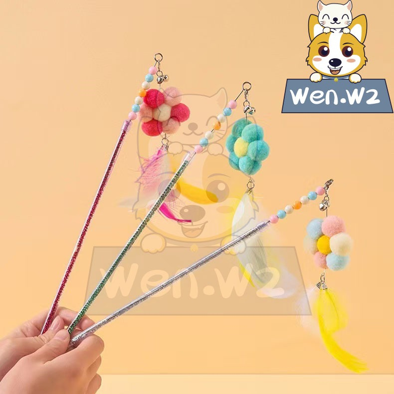 wen.W2 ไม้ตกแมว ไม้ล่อแมว ของเล่นแมวฝึกการโต้ตอบ