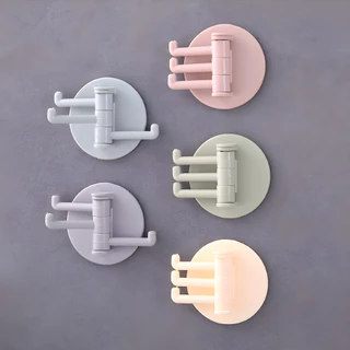 10ชิ้น ตะขอติดผนังอเนกประสงค์ 3 ตะขอ ตะขอติดผนังพับได้ 3Wall Buddy ดีไซน์มินิมอล ตะขอติดผนังสำหรับครัวและห้องน้ำ
