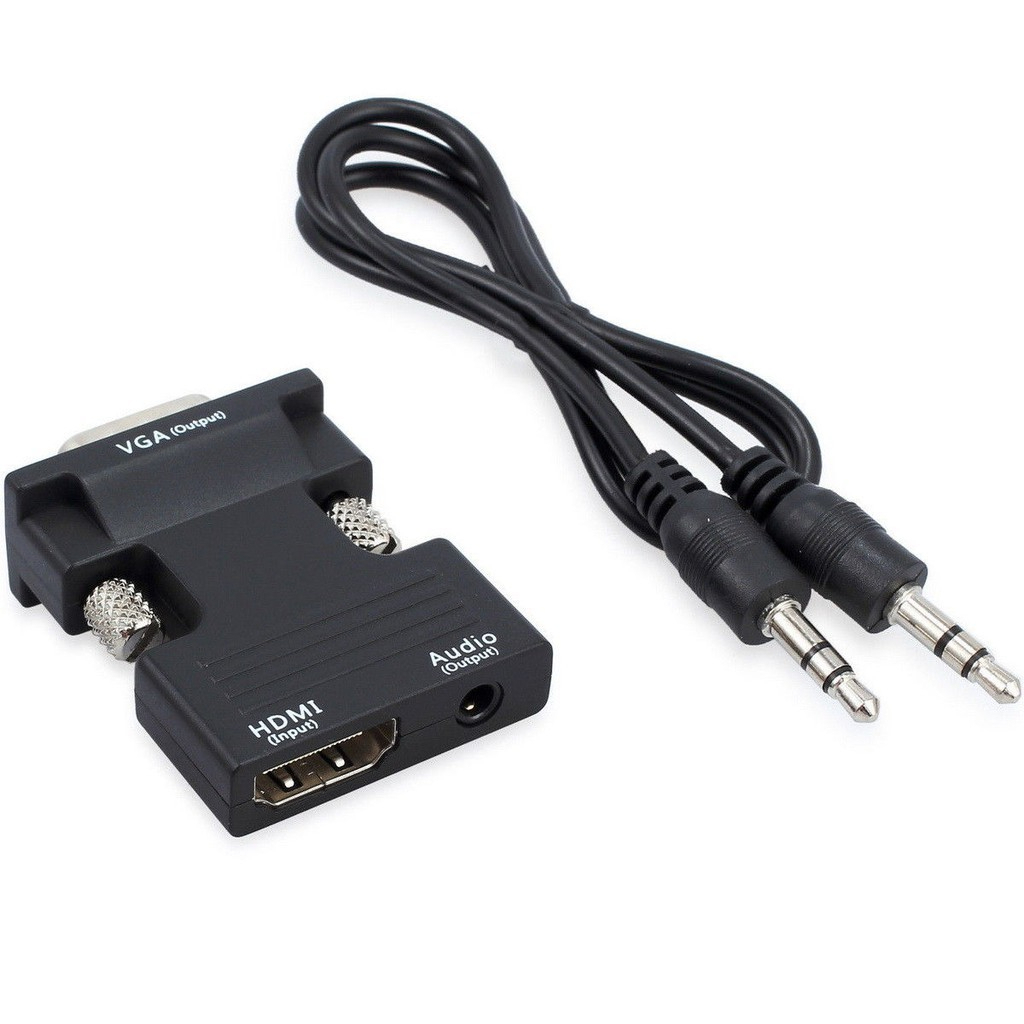 UDelectronic ตัวแปลงสัญญาณ HDMI to VGA พร้อมตัวแปลงเสียง รองรับความละเอียด 1080p 60Hz
