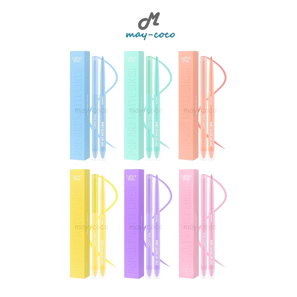 ถูก/แท้/มีไลฟ์ อายไลน์เนอร์ Cathy Doll Pop Art Matte Liner ไลเนอร์ ดินสอสีไลเนอร์ เนื้อแมท เขียนลื่น สีชัด ติดทน กันน้ำ