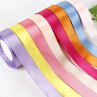 【LS】(25 หลา / ม้วน) ริบบิ้นผ้าซาตินหน้าเดียว 25 มม. 2.5CM ตกแต่งสายรัดของขวัญคริสต์มาส