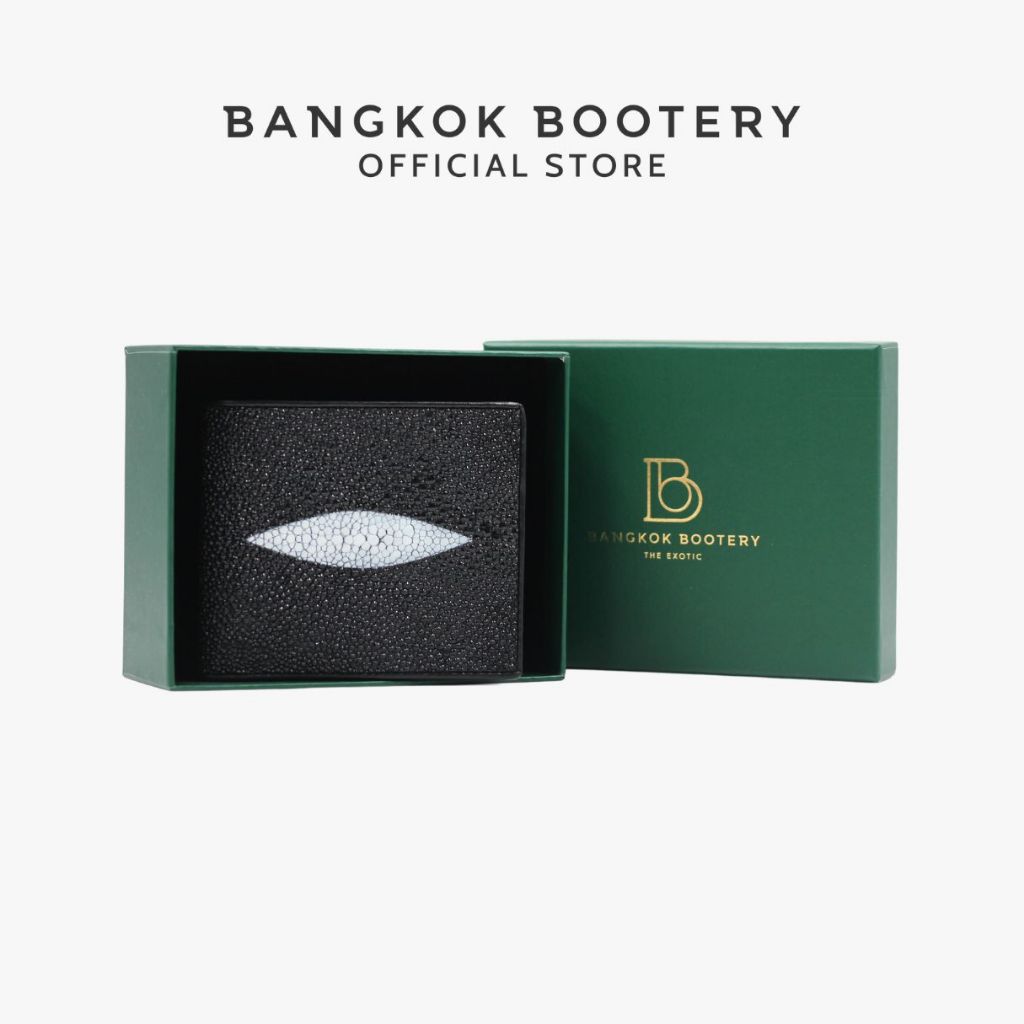 BANGKOK BOOTERY กระเป๋าสตางค์ รุ่น WALLET WITH CARD หนังปลากระเบน กระเป๋าสตางค์หนังแท้
