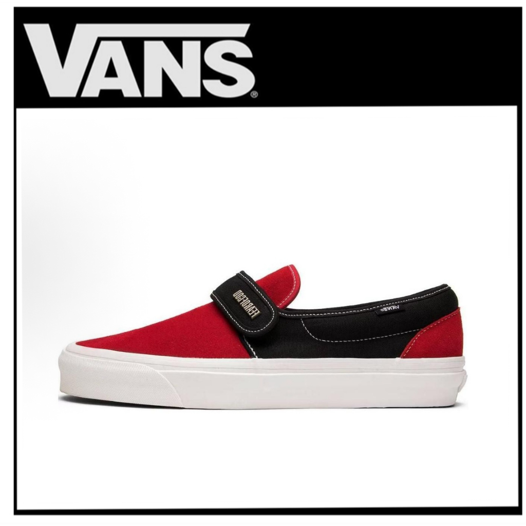 【100%Original】 Vans slip-on 47 Dx "collection 2 " Low Top Unisex Red Canvas shoe VN0A3J9FPQR
