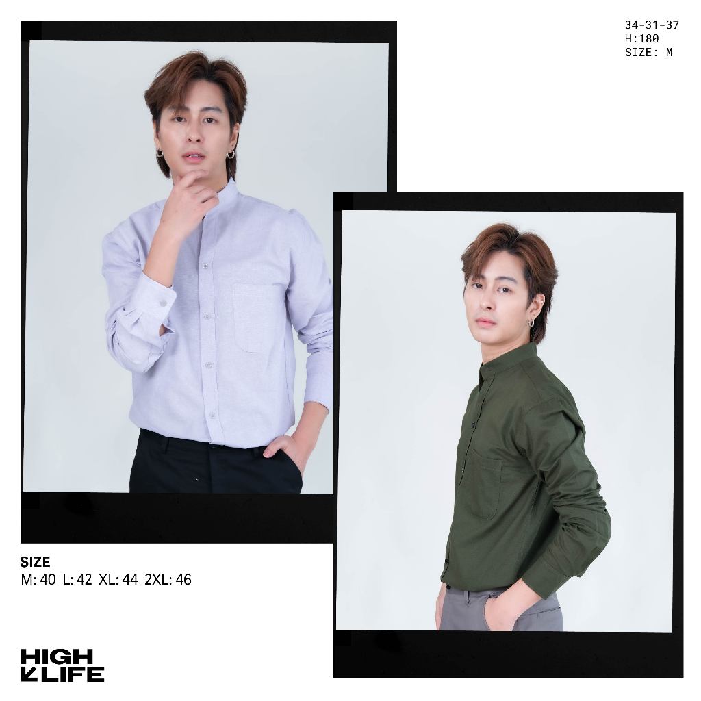 ‼️พร้อมส่ง‼️งานไซส์(M-2XL)14สี🌈เสื้อเชิ้ตคอจีนเเขนยาว ผ้าOxford รูปที่ 3