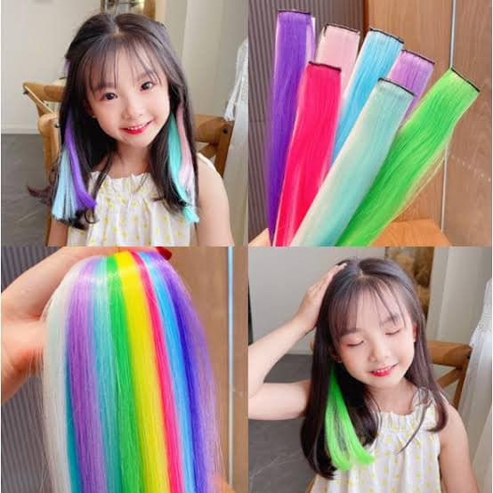 ผมไฮไลท์ กิ๊ฟไฮไลท์ ช่อผมไฮไลท์ แฮร์พีชไฮไลท์ ติดง่าย เปลี่ยนสีได้ทุกวัน มีสีให้เลือกเยอะ ยาว55ซม.