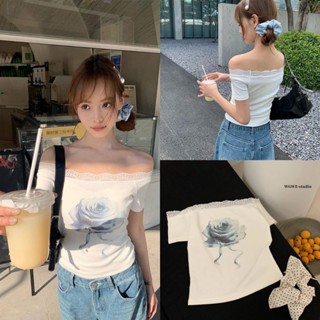 เสื้อปาดไหล่แขนสั้นรุ่น 5080 TAG WG.WE 🇰🇷🇰🇷