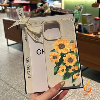For iPhone 14 11 Pro Max 13 15 12 Pro Max 7 8 Plus XR X XS Max 15Plus SE ดอกทานตะวัน Case เคส เคสโทรศัพท์ เคสไอโฟน Cove