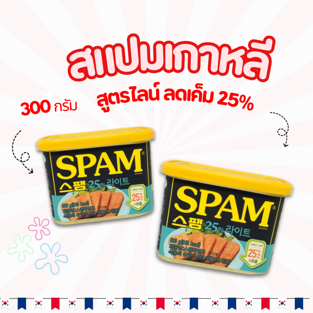 สแปม แฮม เกาหลี CJ SPAM LIGHT 200g 300g 340g โซเดียมต่ำลง 25% 스팸 แฮมกระป๋องเกาหลี