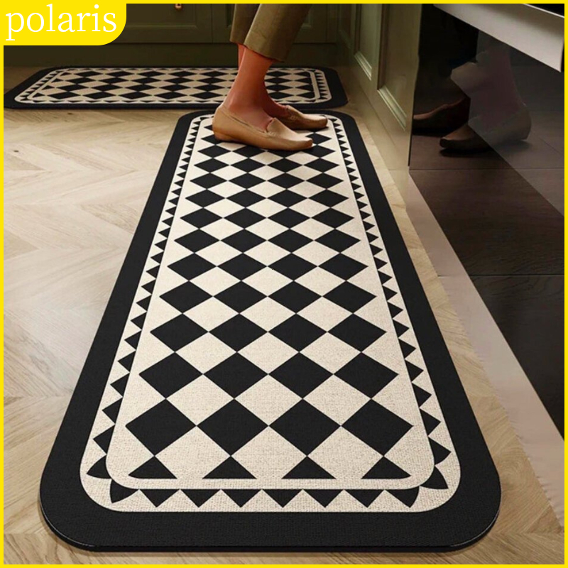 พรมเช็ดเท้า 2pcs ซับน้ำได้ดี แห้งเร็ว มีจุดกันลื่นด้านล่างพรม พรมปูพื้น Kitchen Carpets ผ้าเช็ดเท้า