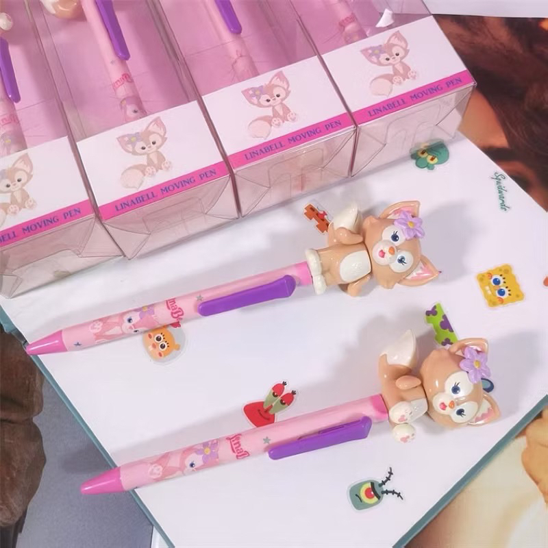 ปากกา การ์ตูน Disney Duffy and Friends Linabell 🦊🌸 ดิสนีย์ ลิน่าเบลล์ 📝  เครื่องเขียน ปากกาหมึกดำ เปลี่ยนไส้ได้