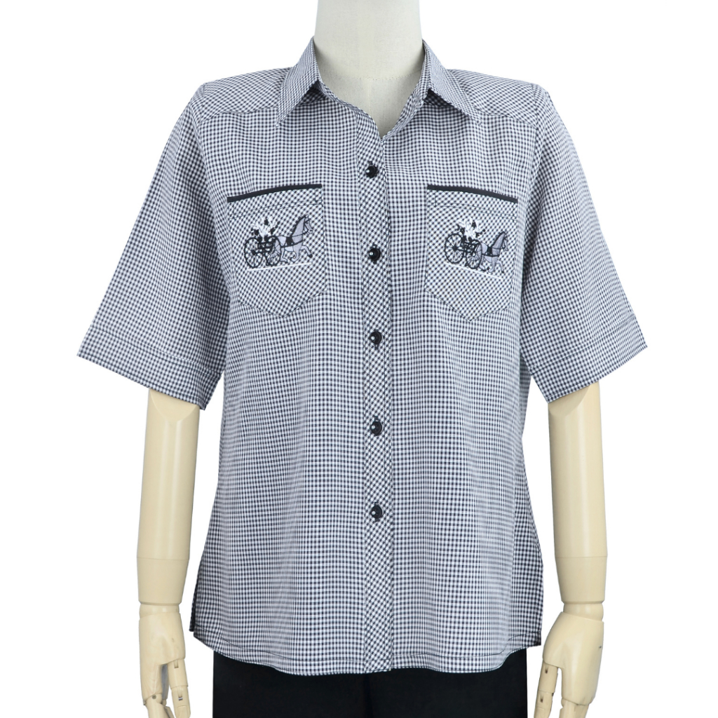 Almini - เสื้อเชิ๊ต เสื้อสีฟ้าวันแม่ KHU763, KHU767 เสื้อผู้ใหญ่ เสื้อผู้สูงอายุ เสื้อคนแก่ เสื้อคุณแม่