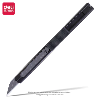 Deli คัตเตอร์ Cutter คัตเตอร์แบบล็อกอัตโนมัติ คัตเตอร์แบบพกพา ดีไซน์ทันสมัย ใบมีดคมกริบ ทนทาน ใช้งานง่าย เปลี่ยนใบมีดไ