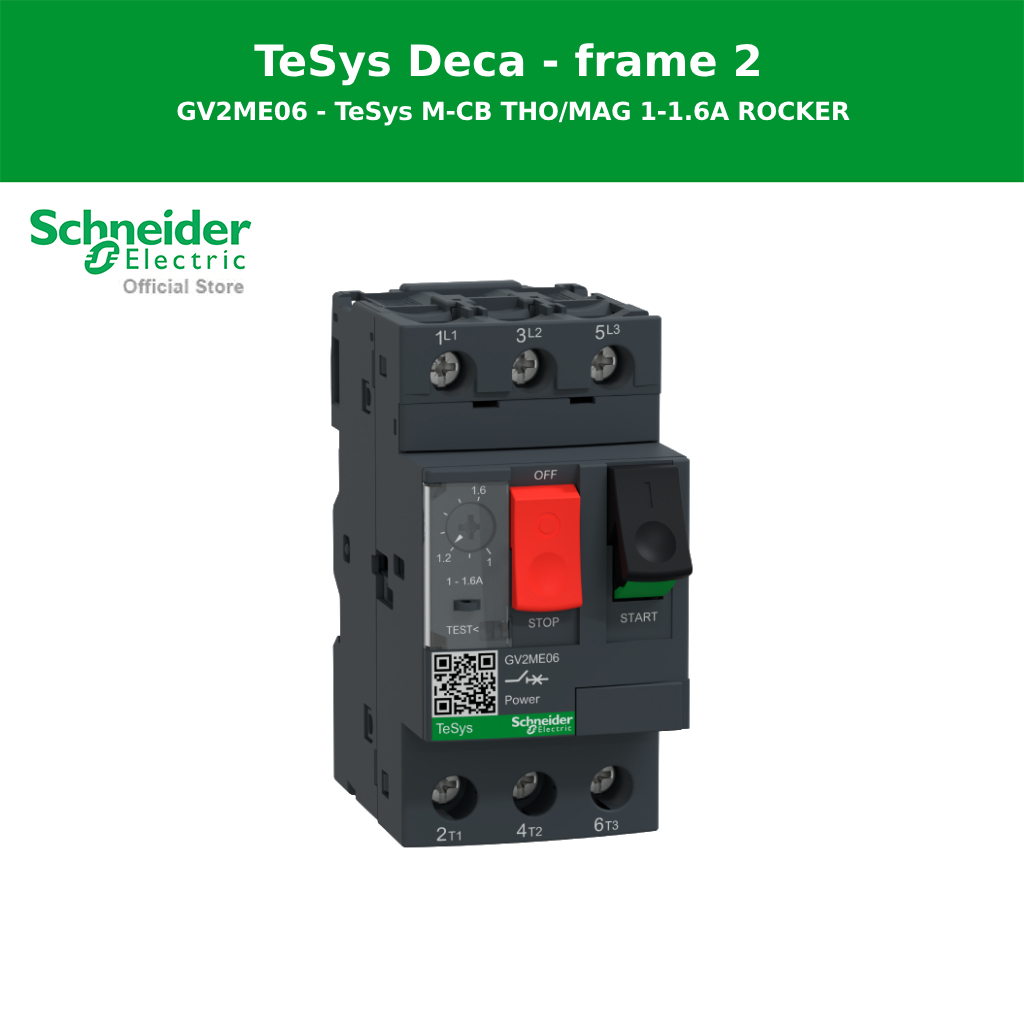 Schneider Electric Motor circuit breaker รุ่น Tesys Deca,3P,1 to 1.6A,thermal magnetic,screw clamp t
