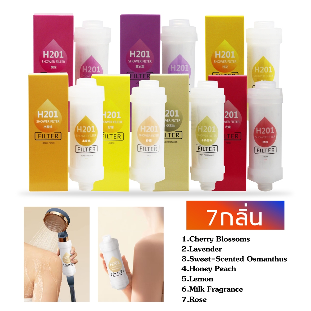 รุ่นพรีเมี่ยม ฝักบัวกรองน้ำ น้ำหอมแท่งกรองน้ำ ไส้กรองฝักบัว ฟิลเตอร์กรองน้ำผสมวิตามินC สามารถกรองคลอรีนได้ถึง 99%