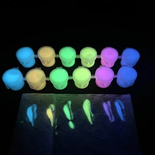 สีเรืองแสง สีอะคริลิคเรืองแสงในที่มืดเมื่อโดนแสงยูวี ทาเครื่องใช้ปูนปั้น ตกแต่งเครื่องประดับต่างๆ diy