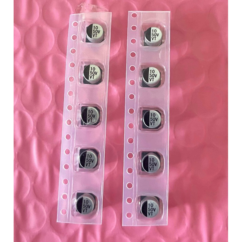 (จำนวน10ชิ้น) 10uf 50v SMD Capacitor ตัวเก็บประจุ