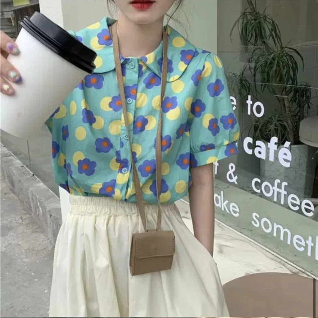 TARA Hawaii เสื้อเชิ้ตลายดอก แขนสั้น กระดุมหน้า ผ้าไหมอิตาลี thumbnail 7