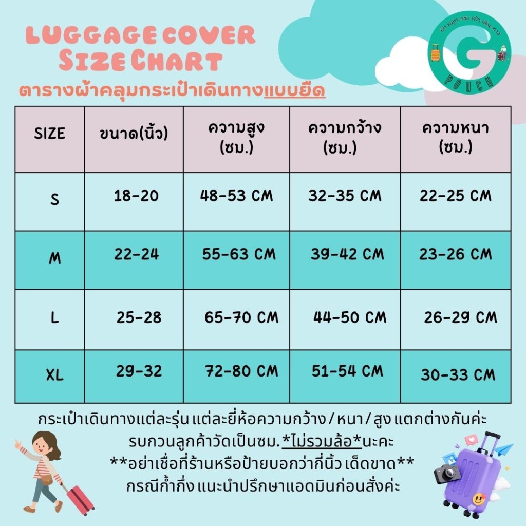 ขนาด 18-32นิ้ว ผ้าคลุมกระเป๋าเดินทาง ลายมิกกี้ tsum tsum คิตตี้