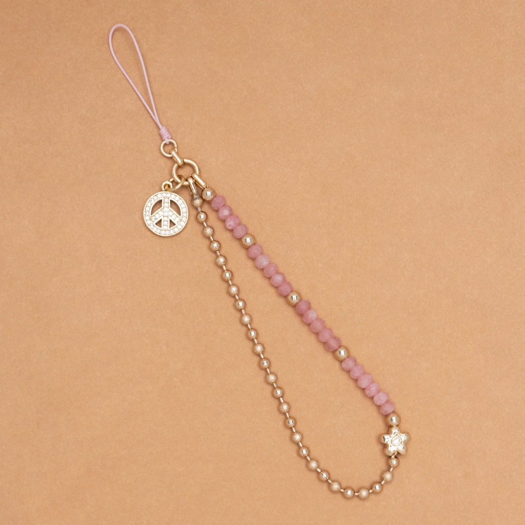 ROSE QUARTZ - KEYCHAIN LUCKY CHARM   พวงกุญแจหินมงคลแถมฟรีจี้ 1 ชิ้น