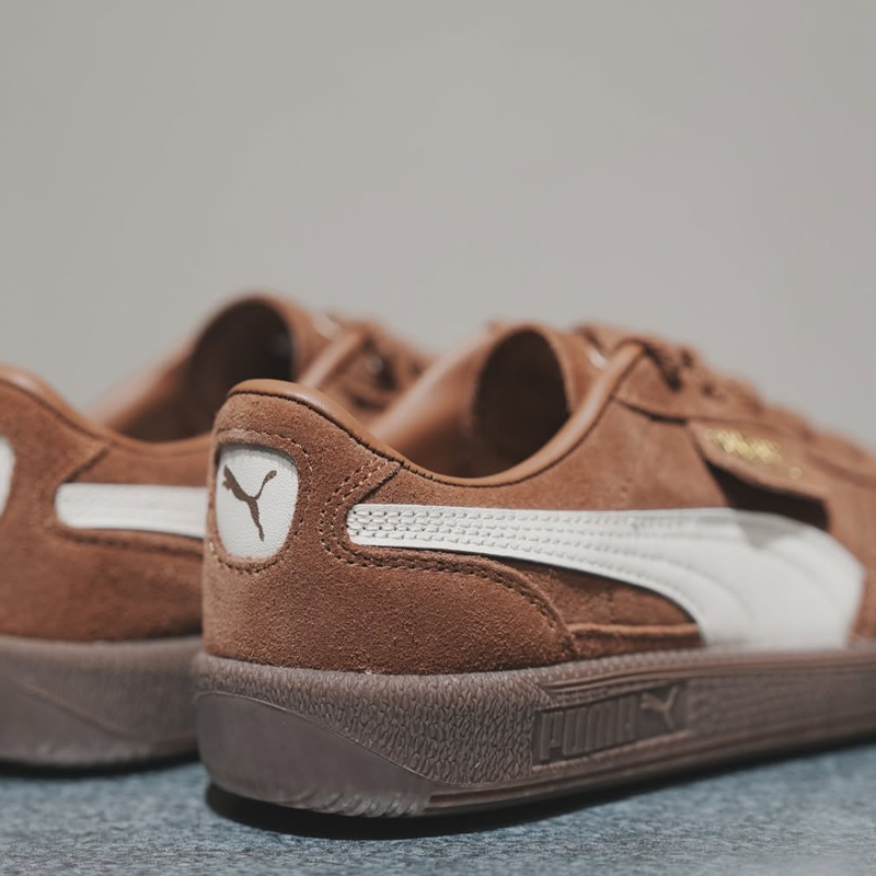 ✨สินค้าของแท้ 100% ขายร้อน💥PUMA Palermo Anti Slip Wear Resistant Low Top Skateboard Shoes Unisex Brown 396463-56