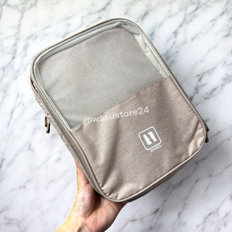 พร้อมส่ง ใน   wasu.store24 WS066 กระเป๋าใส่รองเท้า 3 คู่ เนื้อผ้าละเอียด ผิวสัมผัสลื่น กันน้ำ ราคา ถูกที่สุด ดีลบีเคเค แกลเลอรีภาพที่ 4