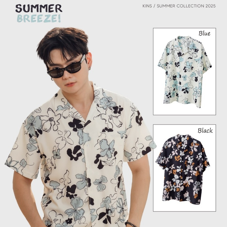 KINS | Hawaii Shirt เสื้อเชิ้ตฮาวาย ชุดเดินชายทะเล เสื้อฮาวายคินส์ (HW30)