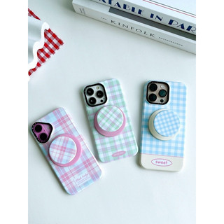 (มี17) พร้อมส่งในไทย🌹PC-089 เคสลายสก็อต+ไอริงแม่เหล็ก เคสสีพาสเทล เคสไอโฟน สำหรับ i13-17Promax