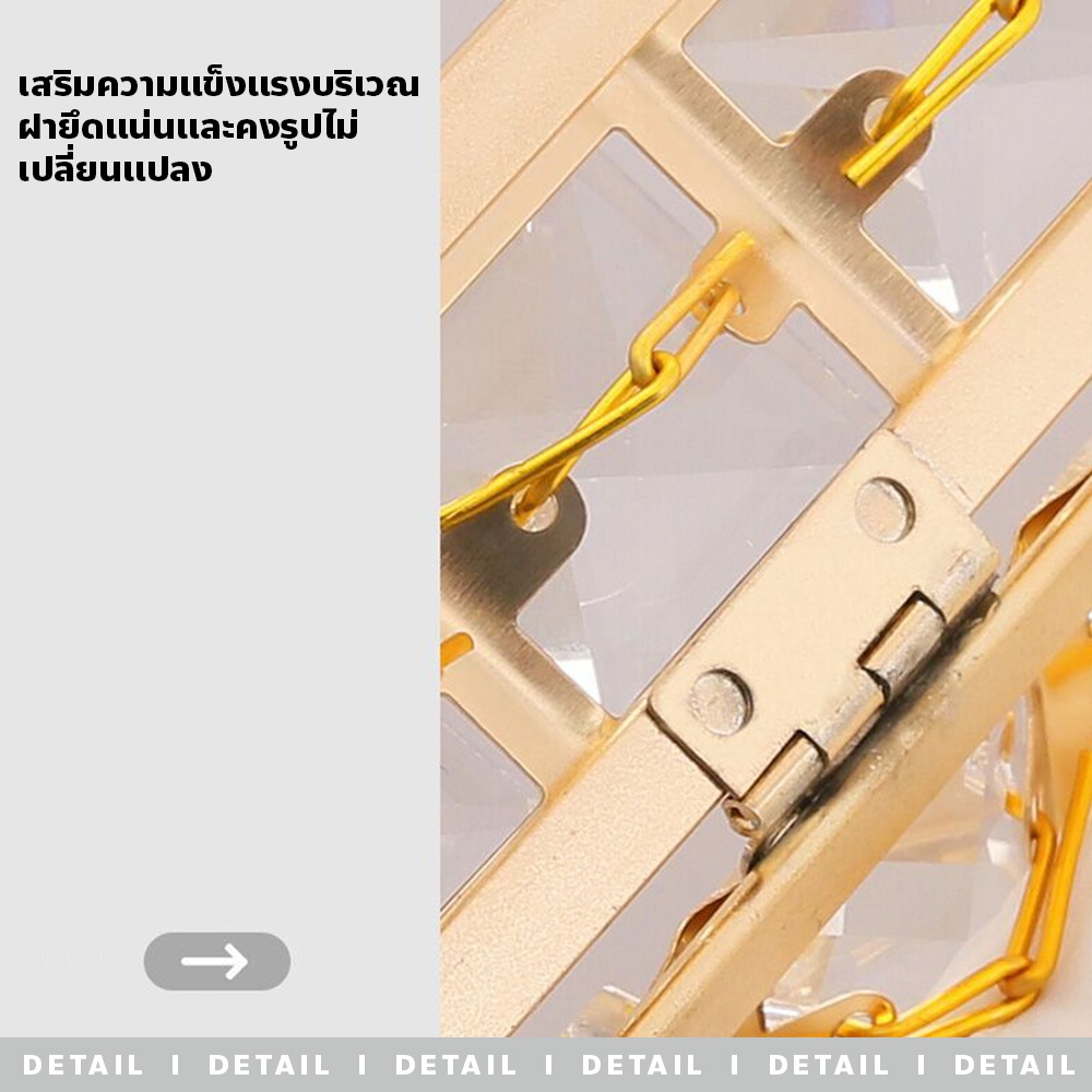 evebell กล่องทิชชู่คริสตัล ตั้งโต๊ะ ดีไซน์เรียบหรู สไตล์นอร์ดิก สีทอง คุณภาพดี - รูปที่ 4