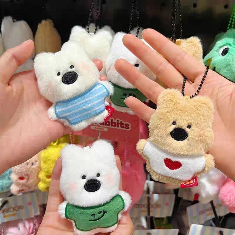 พวงกุญแจ Plush Three Puppies Series - อุปกรณ์เสริมพวงกุญแจกระเป๋าเป้สะพายหลัง