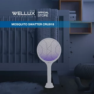 WELLUX ไม้ตียุงไฟฟ้า พร้อมไฟล่อยุงแสงสีม่วง 6 ดวง นวัตกรรมเพียงหนึ่งเดียว Mosquito Swatter 918