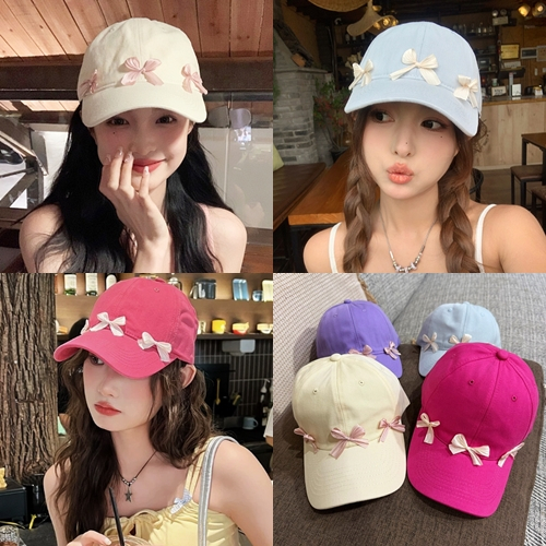 Cap_ลายโบว์ 3 ชิ้น Hat หมวกแก็ป Hiphop ใส่สงกรานต์ มีหลายสี หลายแบบ ลายปัก ลายสกรีน ราคาถูก สไตล์เกาหลี พร้อมส่ง – โปรปัง