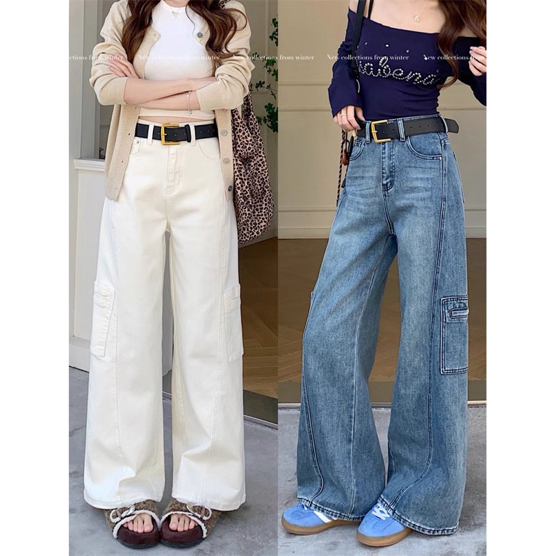 gurls.girl | drip cargo jeans กางเกงยีนส์คาร์โก้