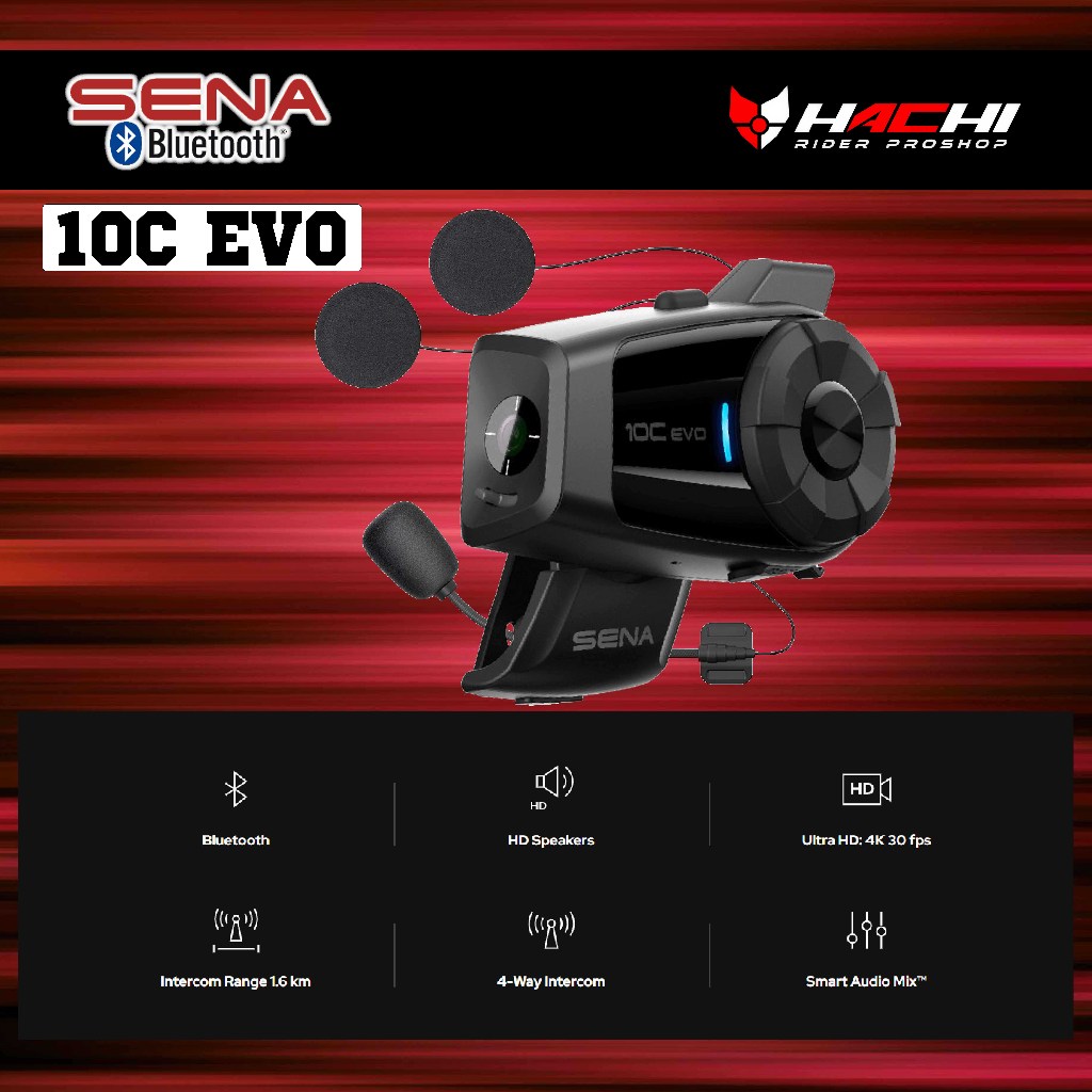 บลูทูธติดหมวกกันน็อค SENA BLUETOOTH - 10C EVO