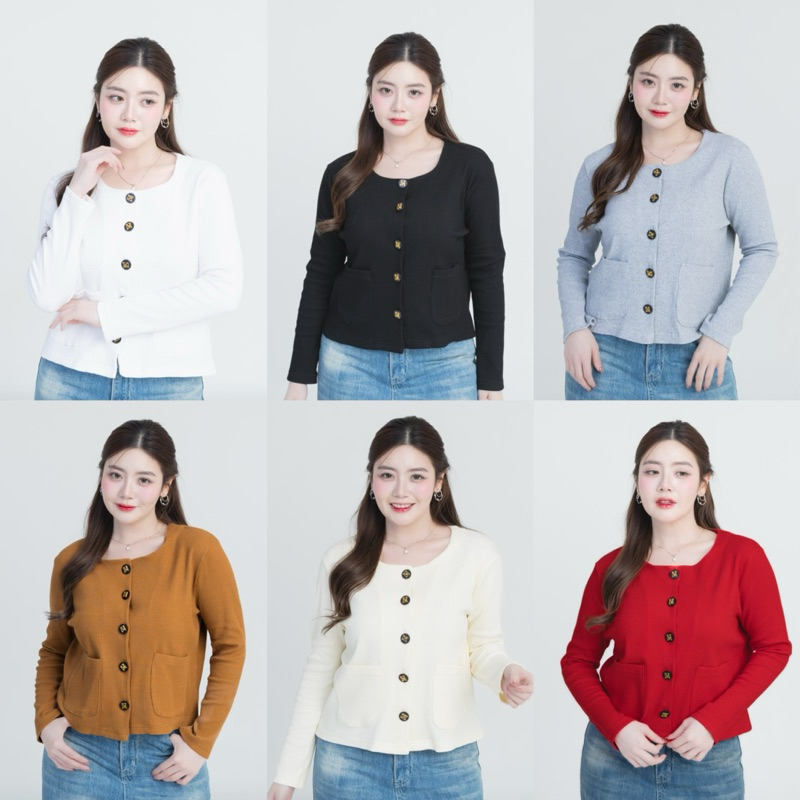 เสื้อคลุมแขนยาวผ้าร่อง กระเป่าคู่ รุ่นT72 - Mesave