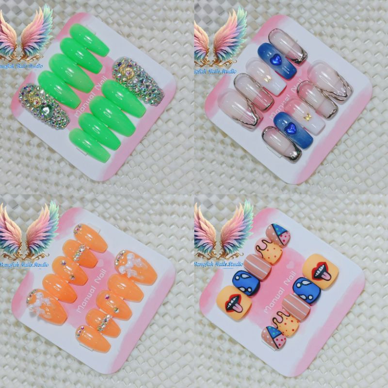 💭โปร 49 บาท💓เล็บปลอมพร้อมติด💓เล็บเจลแท้💯แถมฟรีกาว+ตะไบ✅