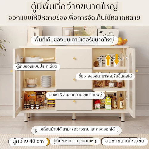 ตู้เก็บของมีลิ้นชัก วัสดุMDF ประตูกระจก สไตล์มินิมอล thumbnail 5