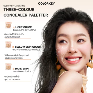 COLORKEY TARGETING 3 COLOR CONCEALER PALETTE 3in1 คอลซีลเลอร์ คอเรคเตอร์ ปกปิดรอยสิว ใต้ตา จุดด่างดำ