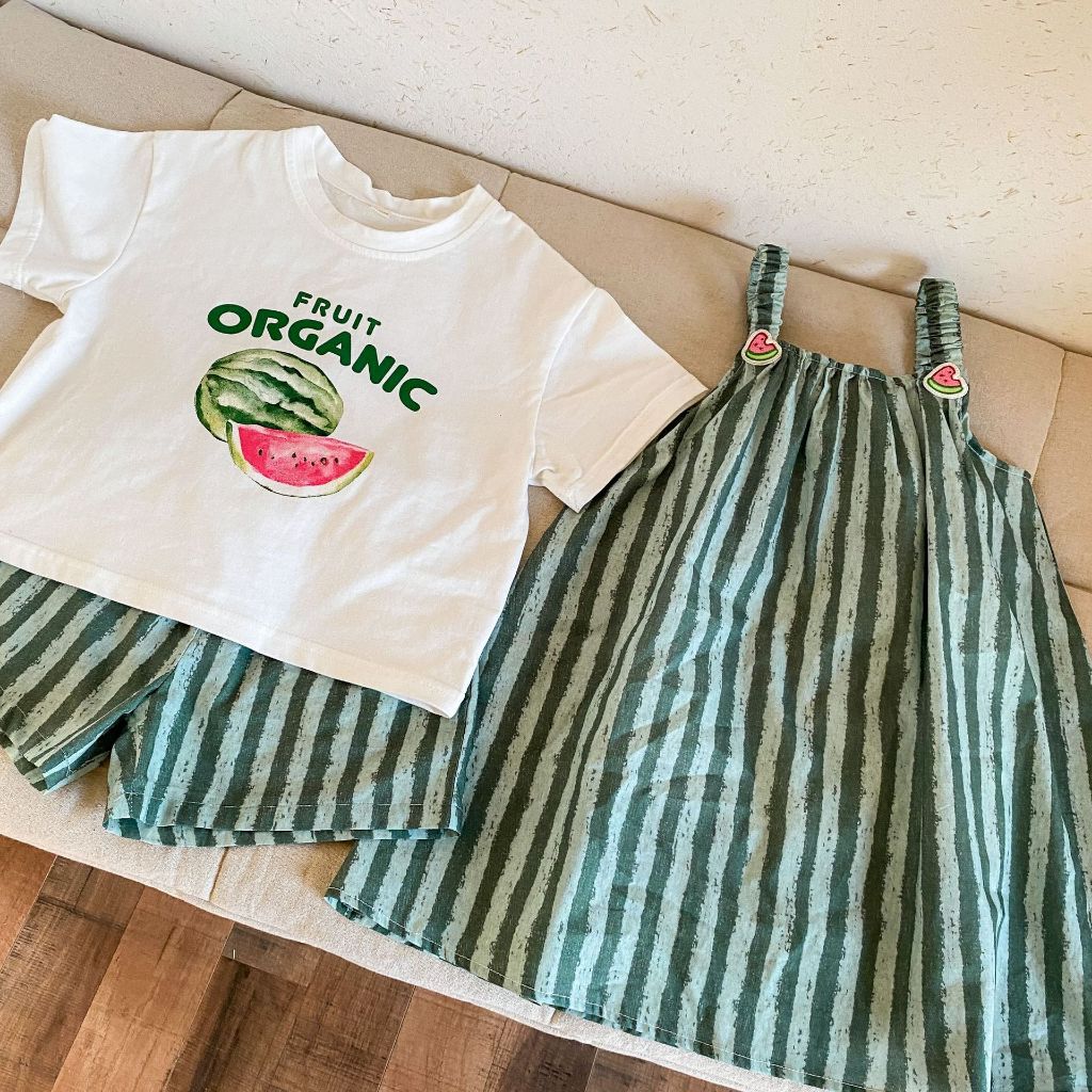 🛒พร้อมส่ง ☑️ชุดคู่ชายหญิงลายแตงโม - รูปที่ 3