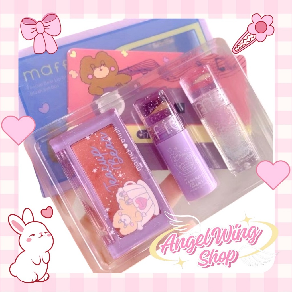 🚗ส่งของทุกวัน/ของแท้💯 บลัชออน ปัดแก้ม ลิปสติก Maffick Blush Set เนื้อดี สีสวย ติดทน