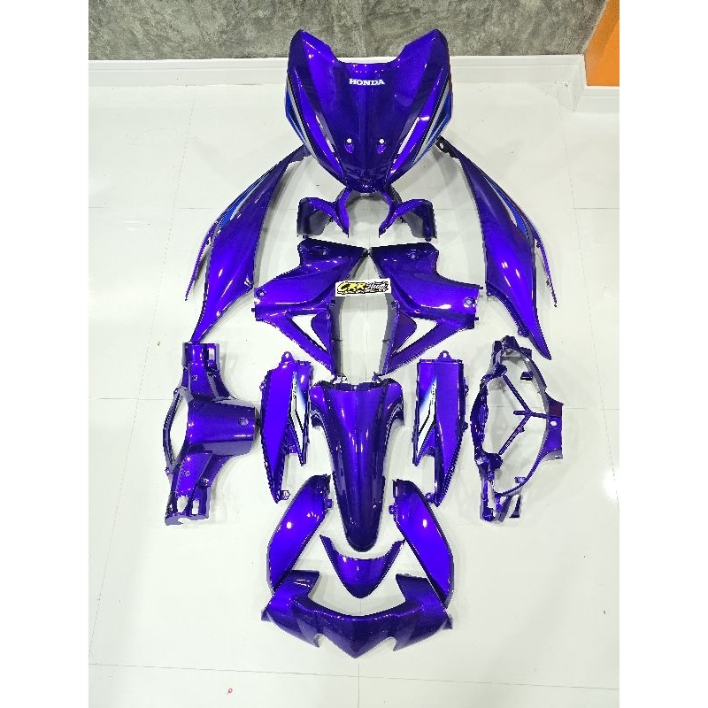 ชุดสีม่วงแก้วเวฟ110iปี2011-2018ติดลายครบงานABS