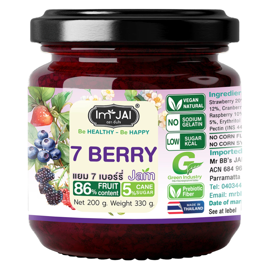 แยมอิ่มใจ Low Sugar 200 g. วีแกน Vegan "Happy Balance Series"
