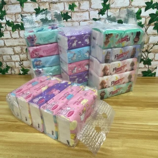 กระดาษทิชชู่ Flamingo แพ็ค5ห่อ( สุ่มลาย) ราคาประหยัด